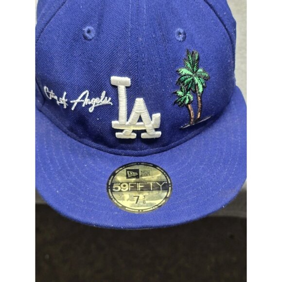 New Era Los Angeles Dodgers Fitted Hat 7 3/8 City Of Los Angeles Themed Blue - Picture 12 of 14